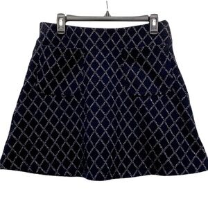Loft Dark Navy and White Geometric Skirt S